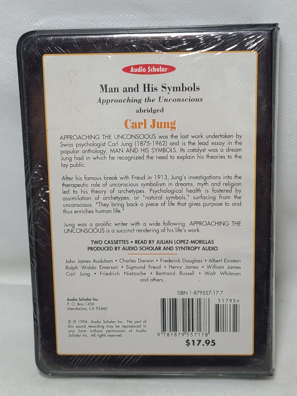 Man And His Symbols Audio Sscholar Series By Carl Gustav Jung. New Sealed.