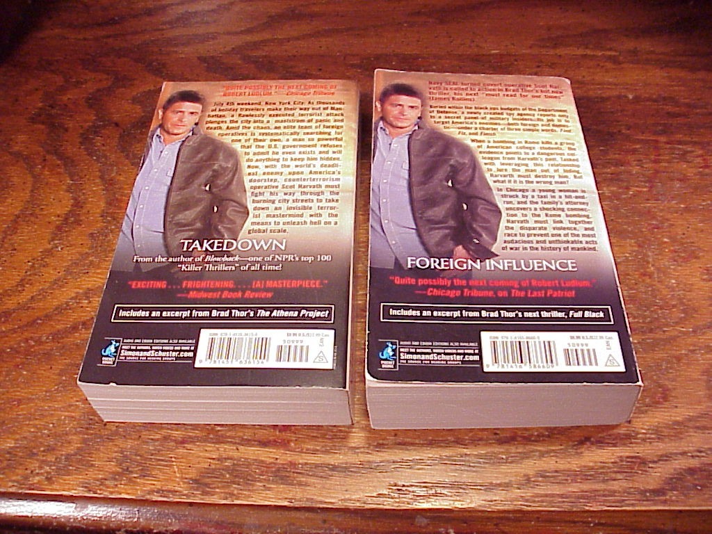 Lot of 7 Paperback Books by Brad Thor, PB, Take Down, Black List, Hidden Order