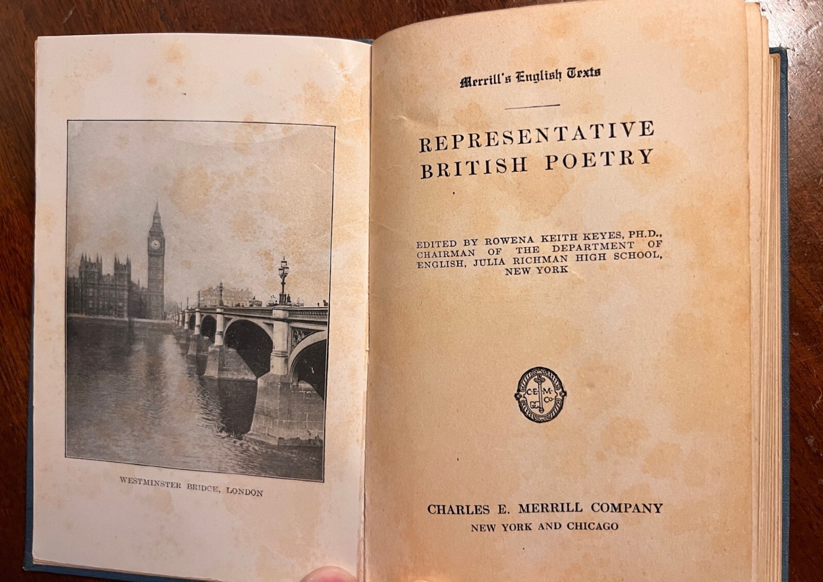 Antique Representative British Poetry 1920 174 pages Ballads, Poems