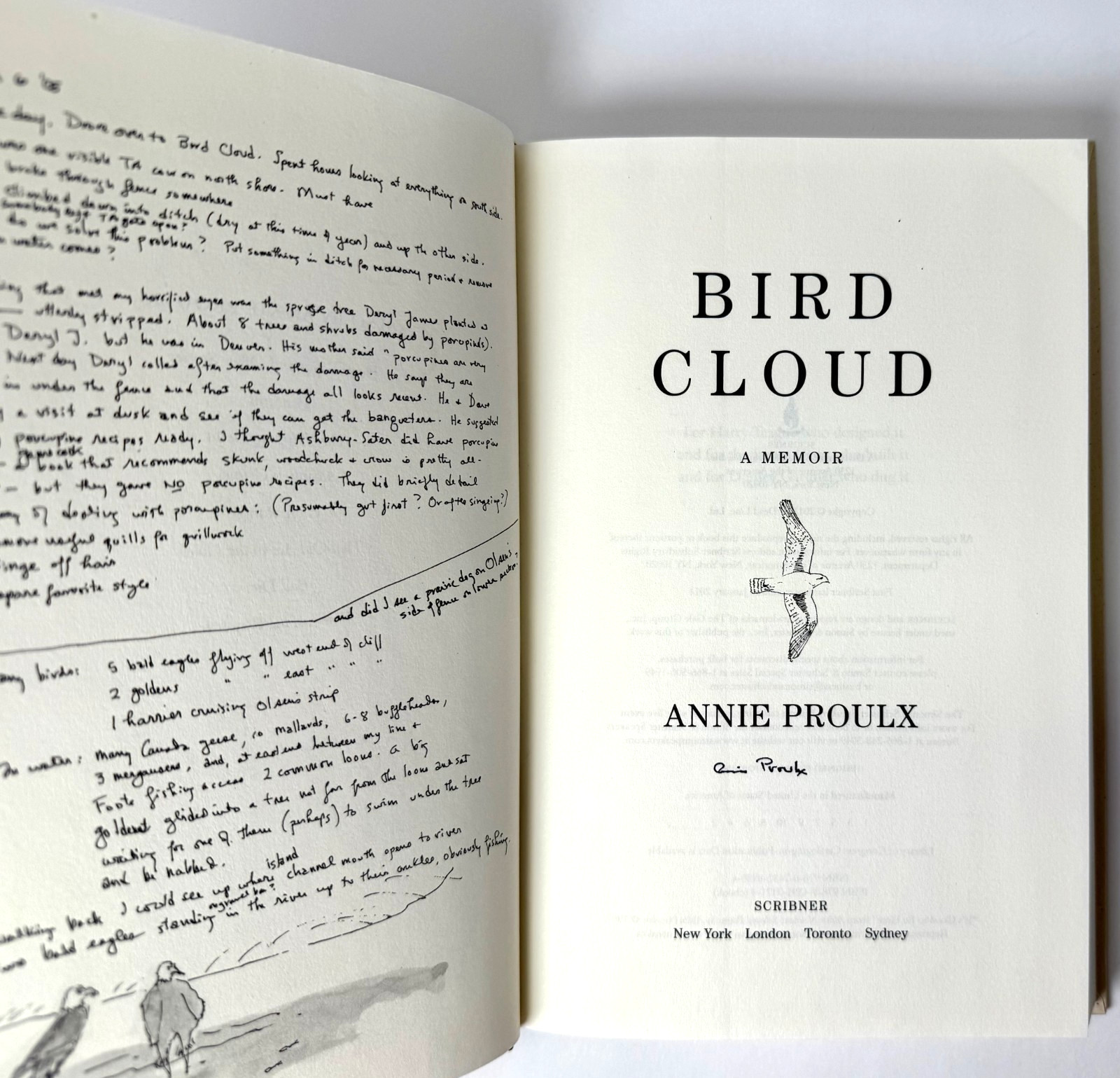 Bird Cloud, A Memoir SIGNED by Annie Proulx 2011 HCDJ 1st ed 1st print in Mylar
