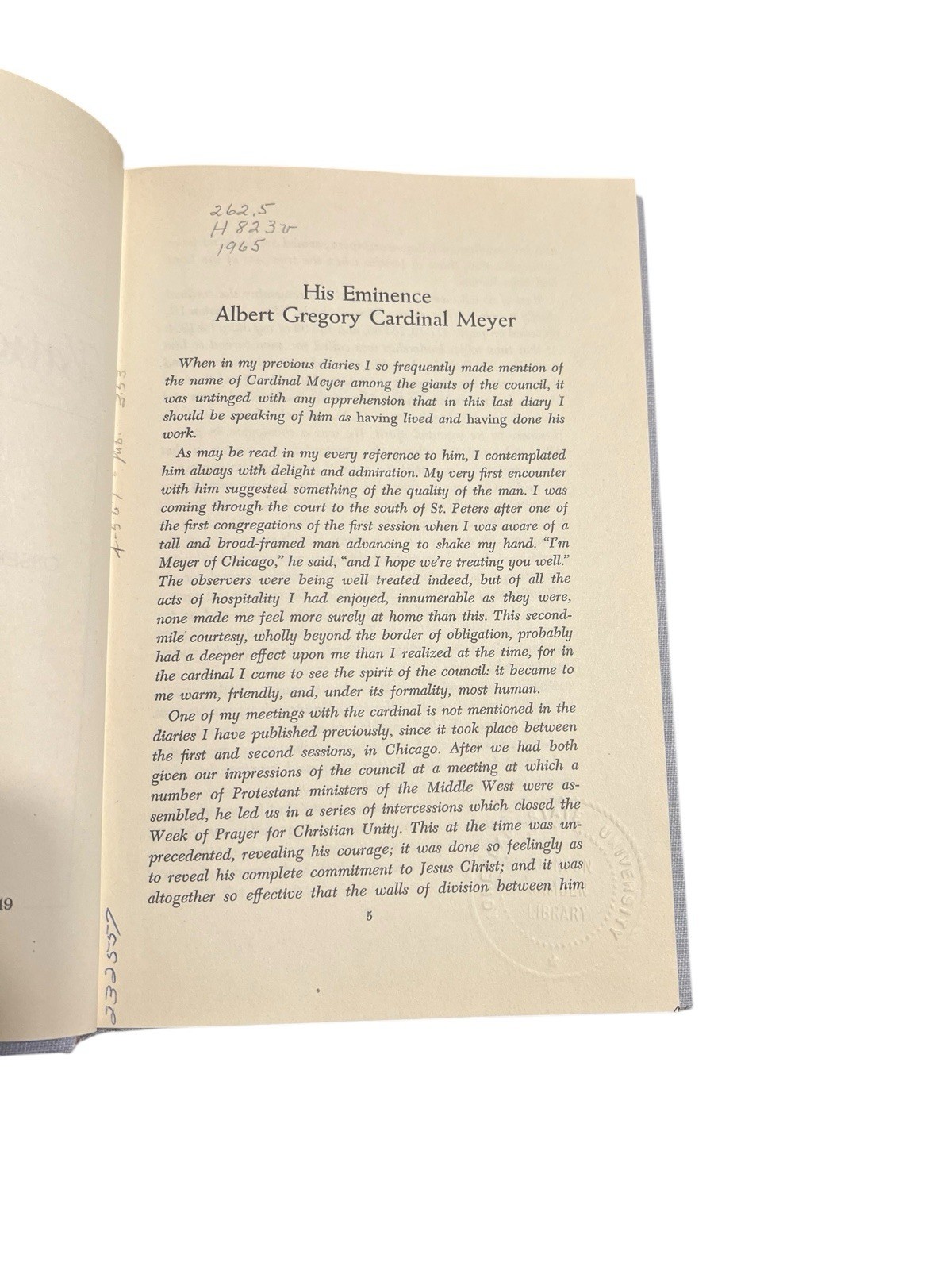 Vatican diary 1963 Douglas Horton Hardcover Published By United Church Press