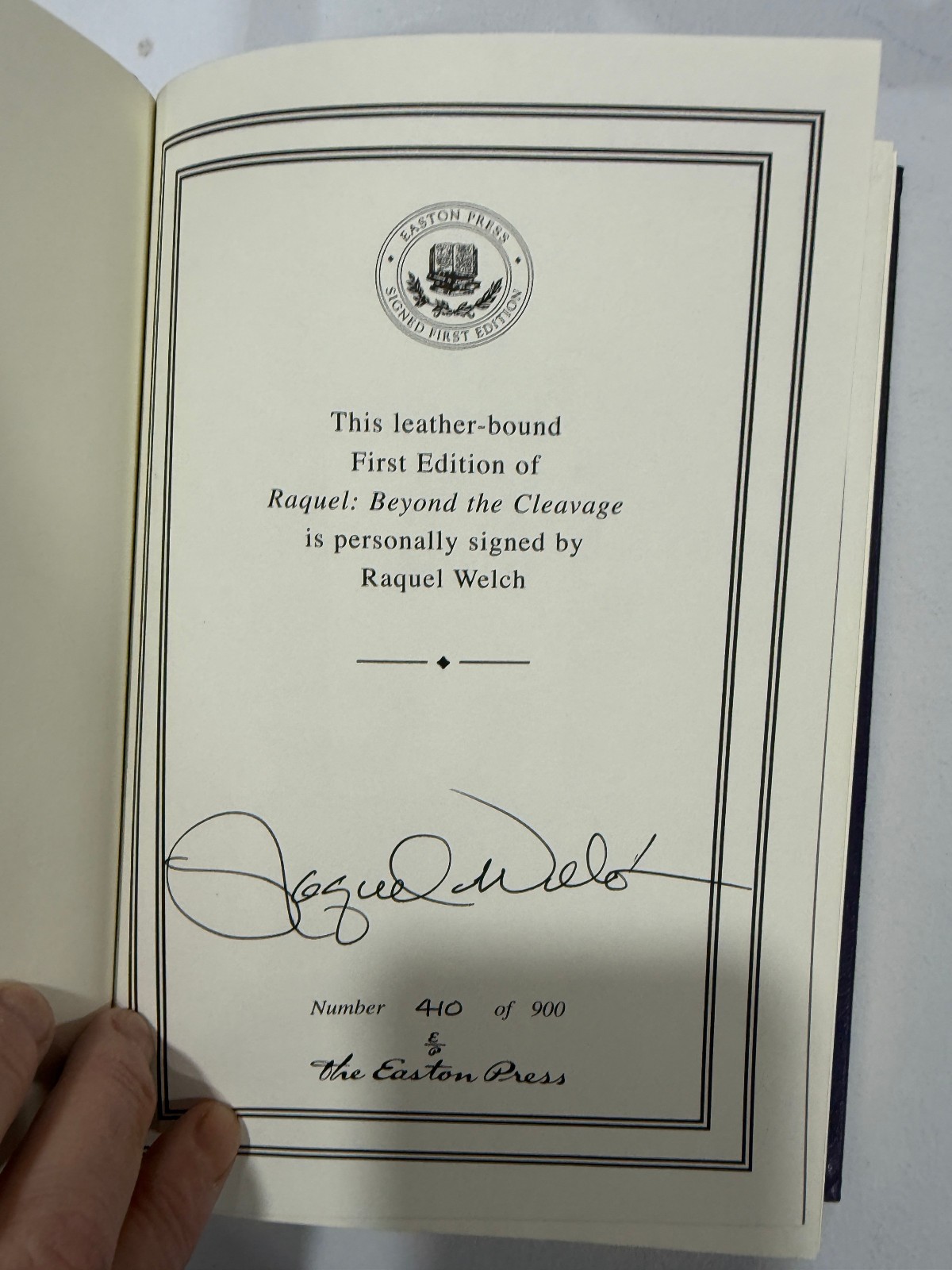 Easton Press Beyond The Cleavage – Raquel Welch SIGNED 1st Ed w/ COA