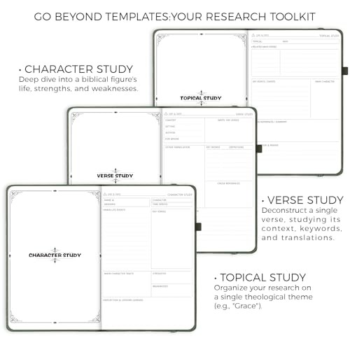 Daily Christian Bible Study Journal for Women & Men, 8.27×5.83” Grayish-green