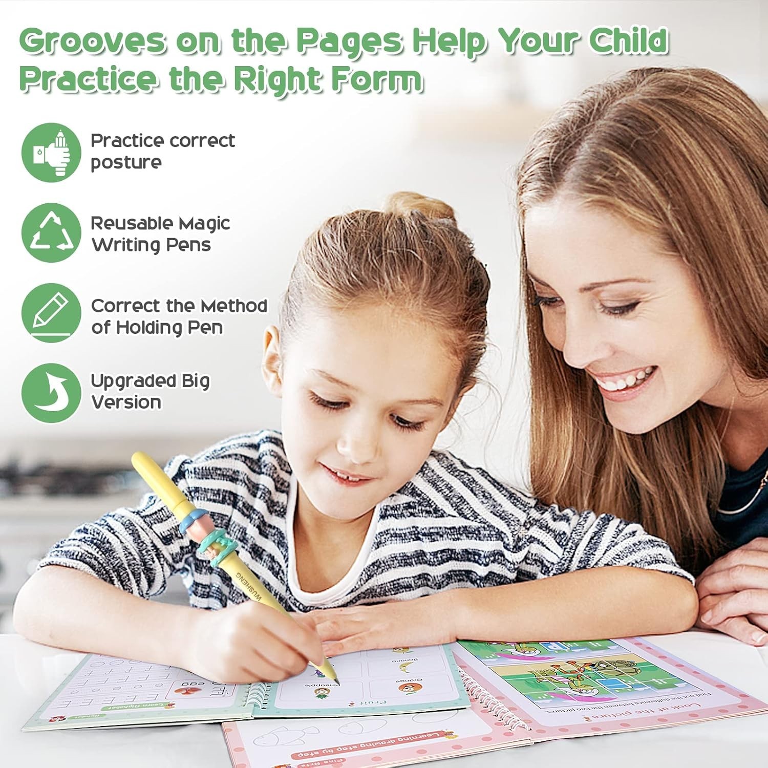 Children’s Reusable Writing Practice Copybooks – Featuring Magic Ink & Templates