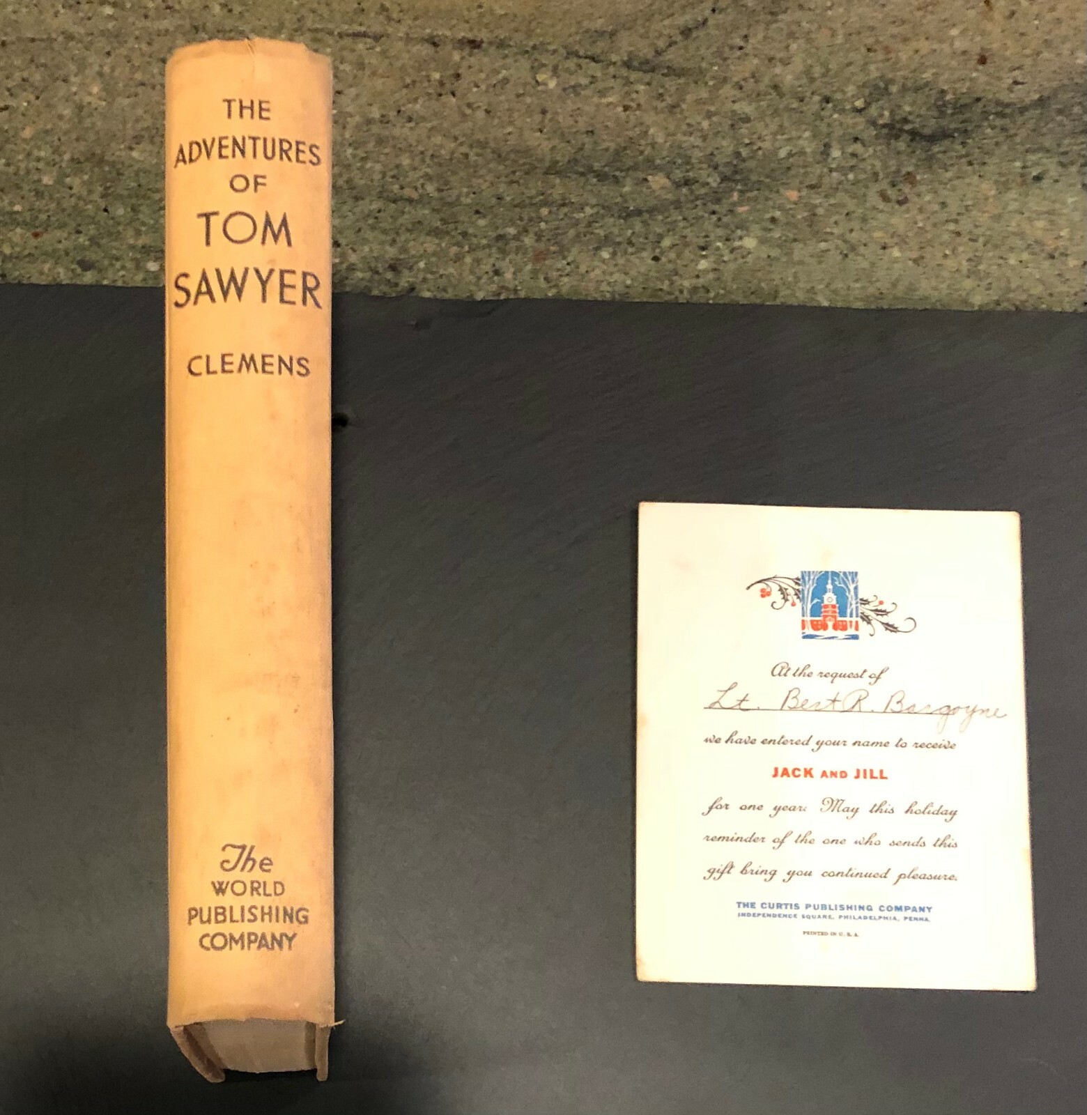 The Adventures of Tom Sawyer by Samuel L. Clemens, 317 Pages, Third Printing