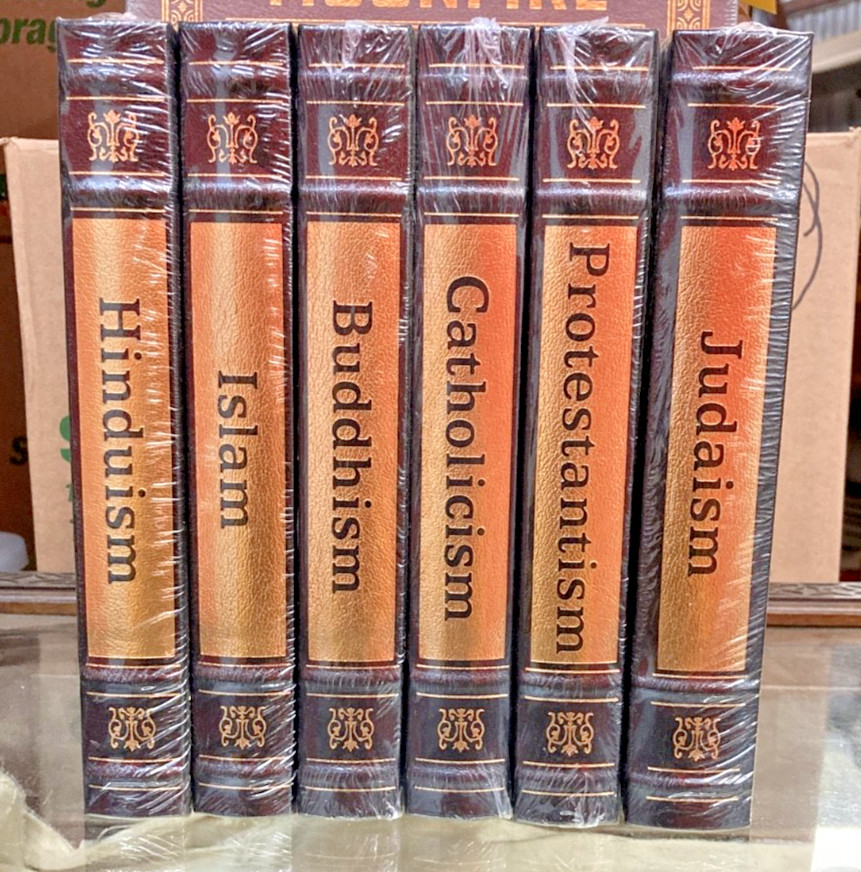 6 Vol World’s Great Religions, Easton Press, Buddhism Catholicism etc, SEALED