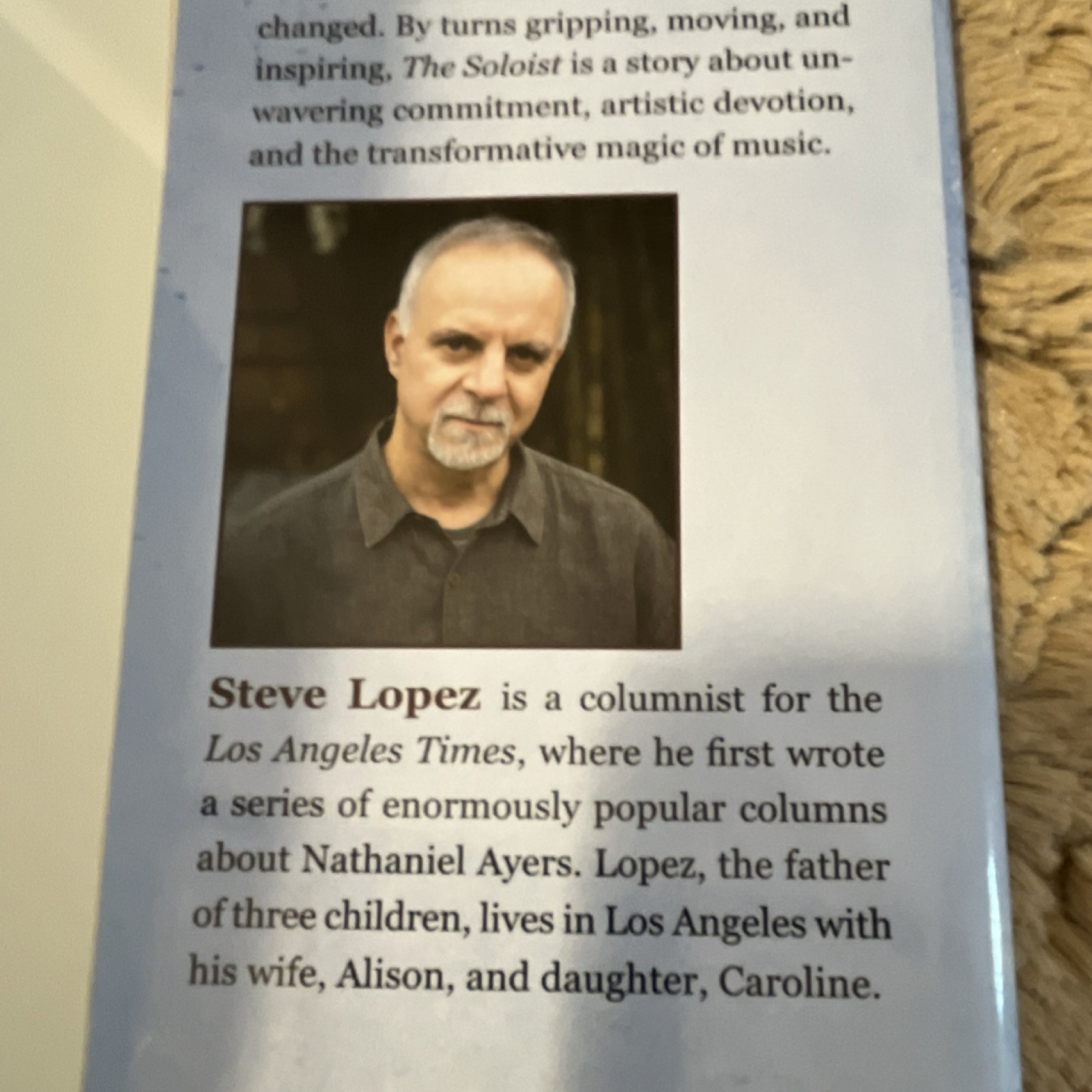 The Soloist by Steve Lopez Hardcover 2008 Signed, Music & Friendship Memoir