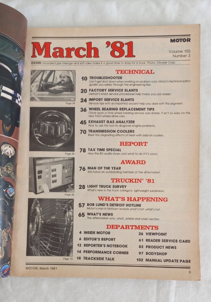 MOTOR Magazine March 1981 102 Pages Great Car repair Tips