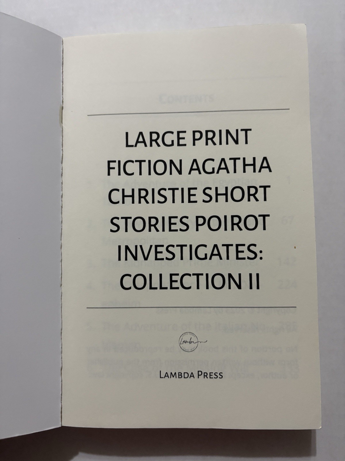 Poirot Investigates Collection II Large Print Paperback Book
