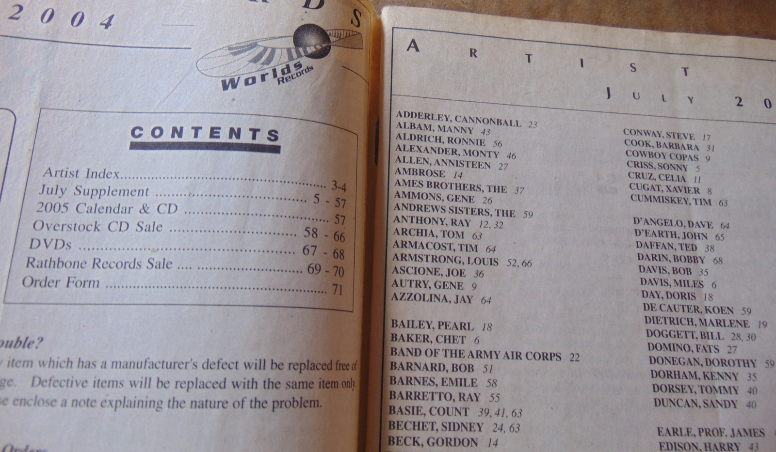 2 Worlds Records Worldsrecords 2004 and 2007 catalogs, 69, 47 pages