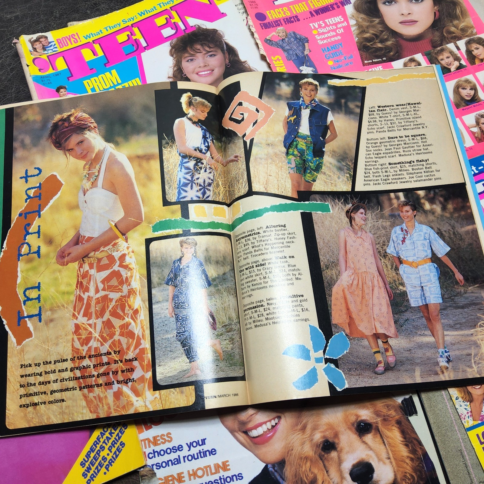 Vtg tEEN magazine march 1986 fashion makeup hair 80s angela hines patrick swayze