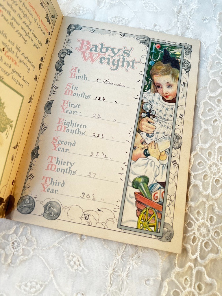 Antique Our Babys Own Book Gorgeous Illustrations Graphics 1924 Approx 5.5″ x 8″