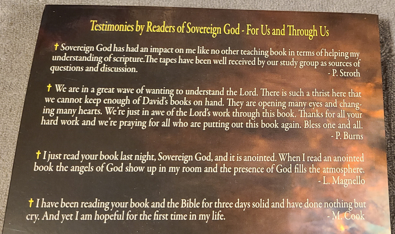 Sovereign God – For Us and Through Us – Large Print Edition New 2006 -317 Pages
