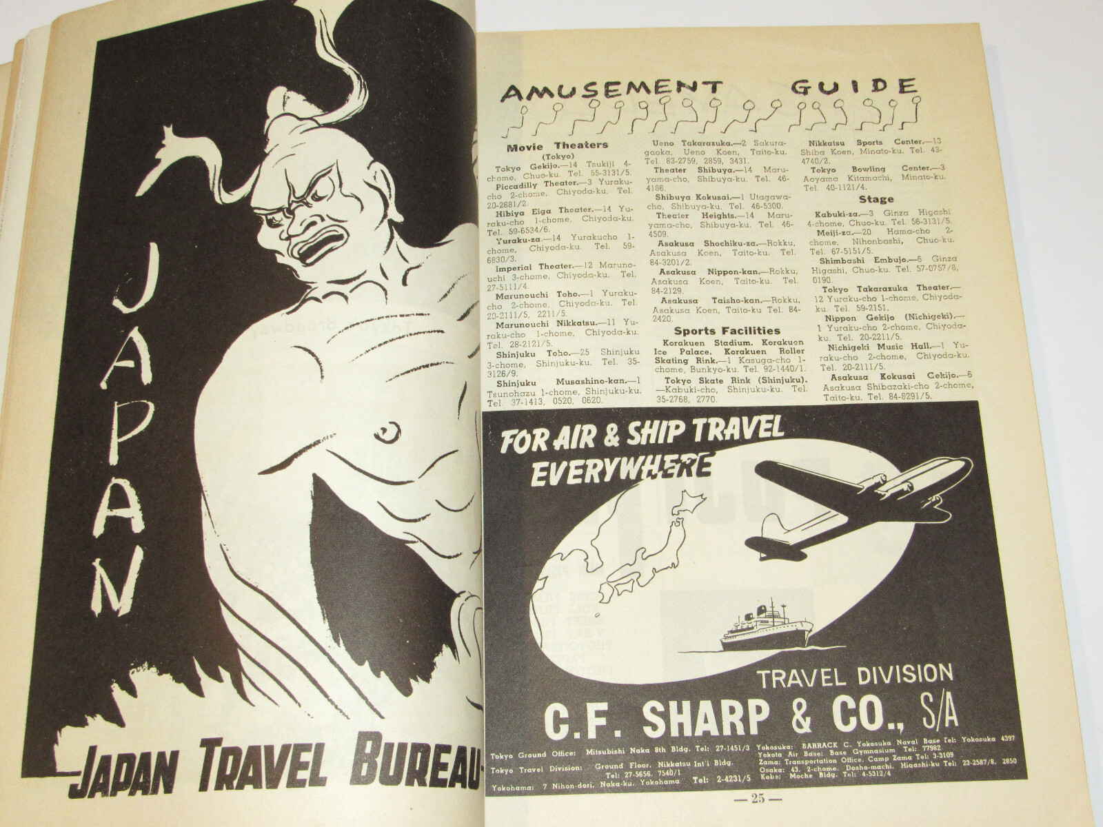 VTG 1955 JAPAN TRAVEL GUIDE! 200+ PAGES! CAMERAS/POLITICS/ART/PEARLS/ADS/EMPEROR