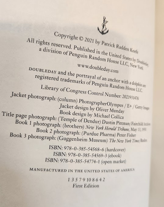 Empire Of Pain Hardcover Sackler Dynasty by Patrick Radden Keefe – HC, New