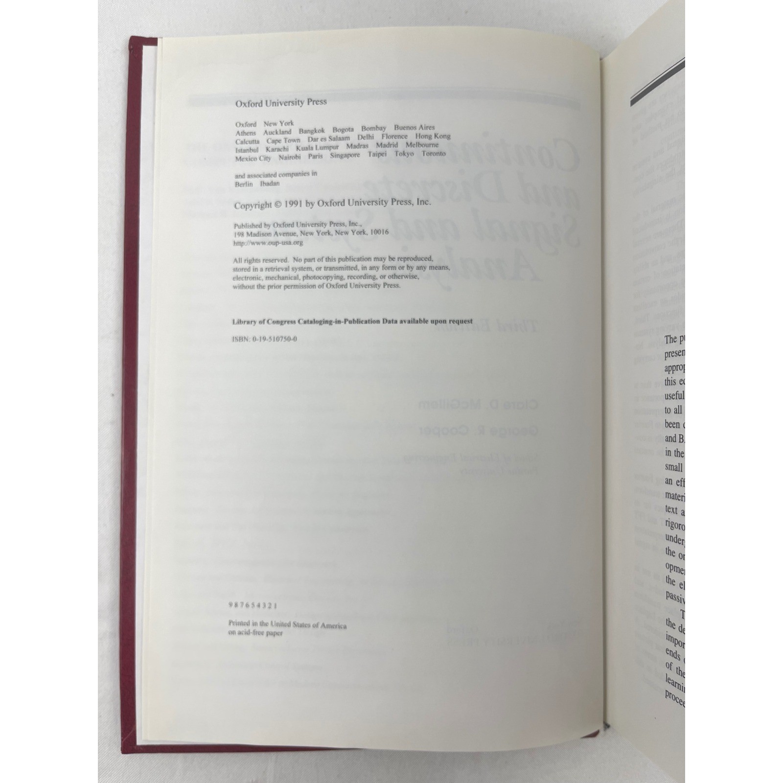 Continuous and Discrete Signal and System Analysis Third Edition McGillem Cooper