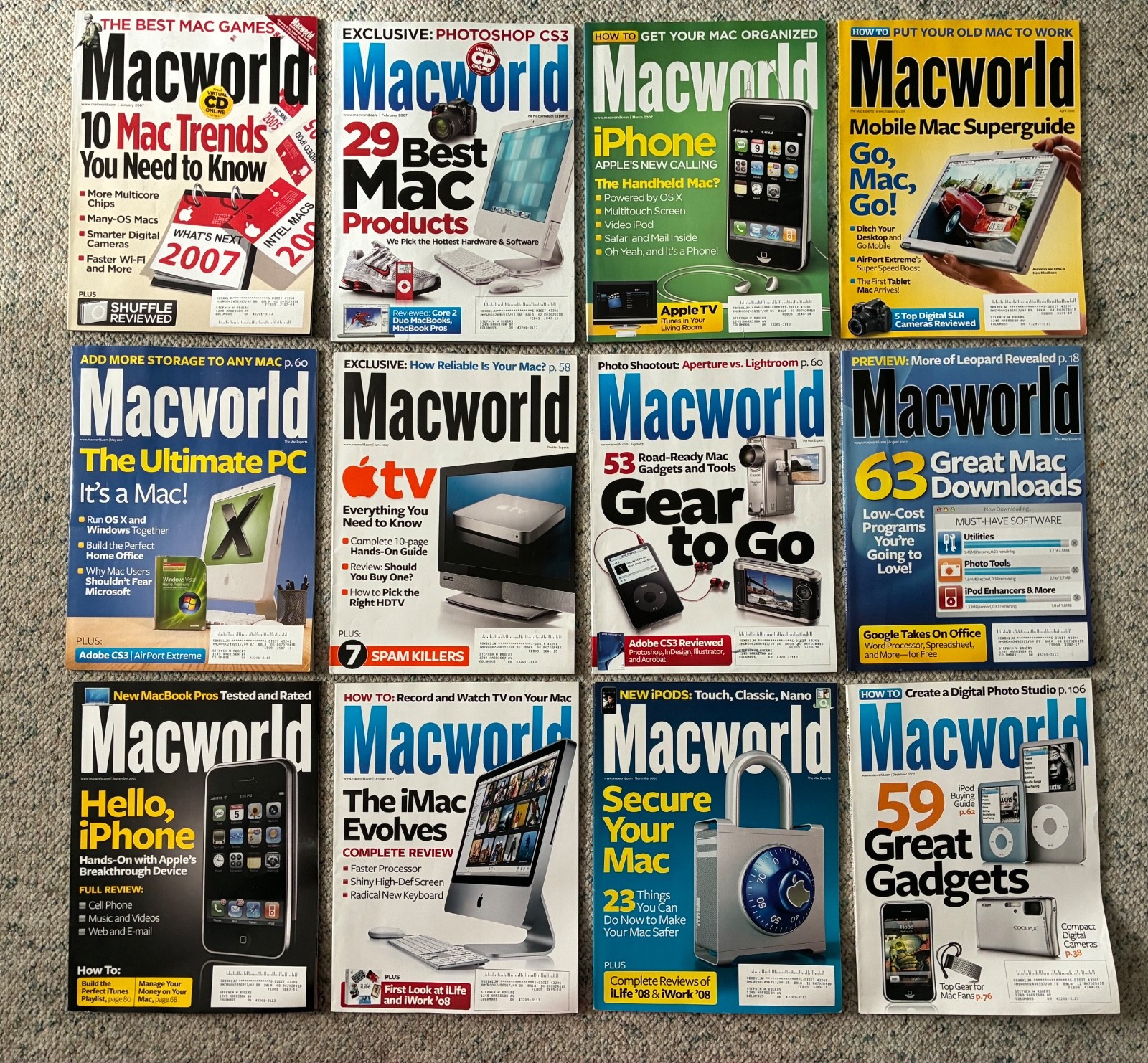 Macworld Magazine • 2006, 2007, 2008 • Lot of 35 issues • Very Good Condition
