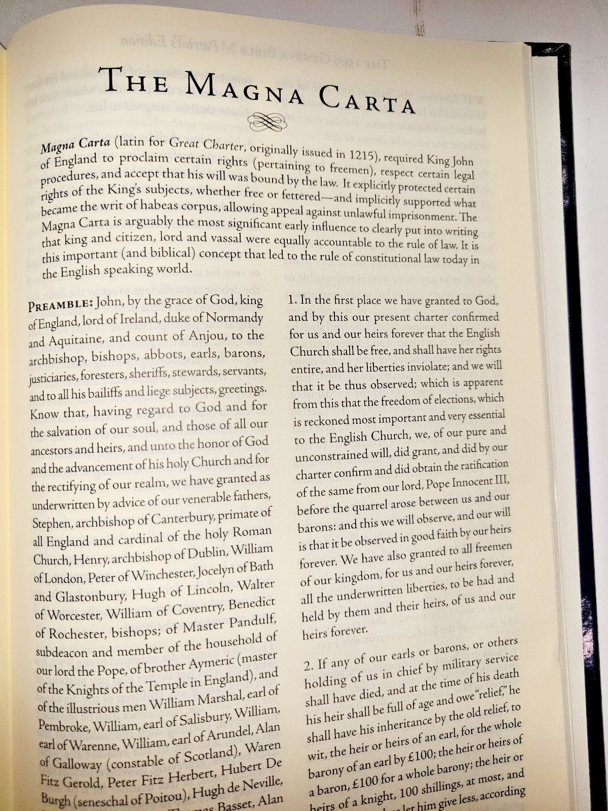 1599 Geneva Bible: Patriot’s Edition Hardcover Second Printing 2012 Very Good