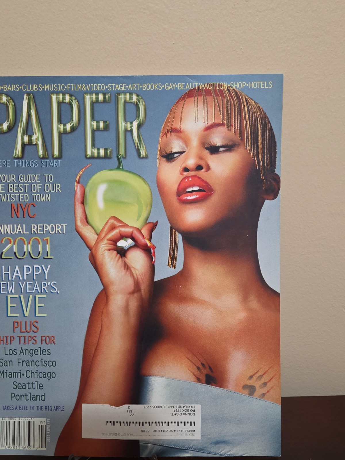 Vtg Rare Y2K Paper Magazine NYC January 2001 Eve Rapper Actress Annual Report