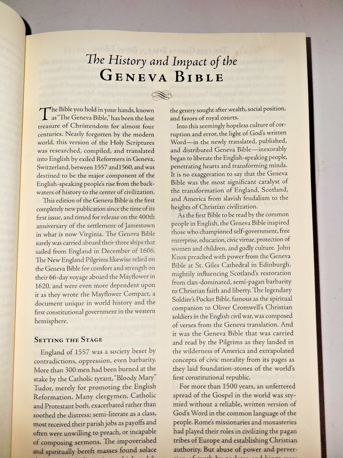 1599 Geneva Bible: Patriot’s Edition Hardcover Second Printing 2012 Very Good