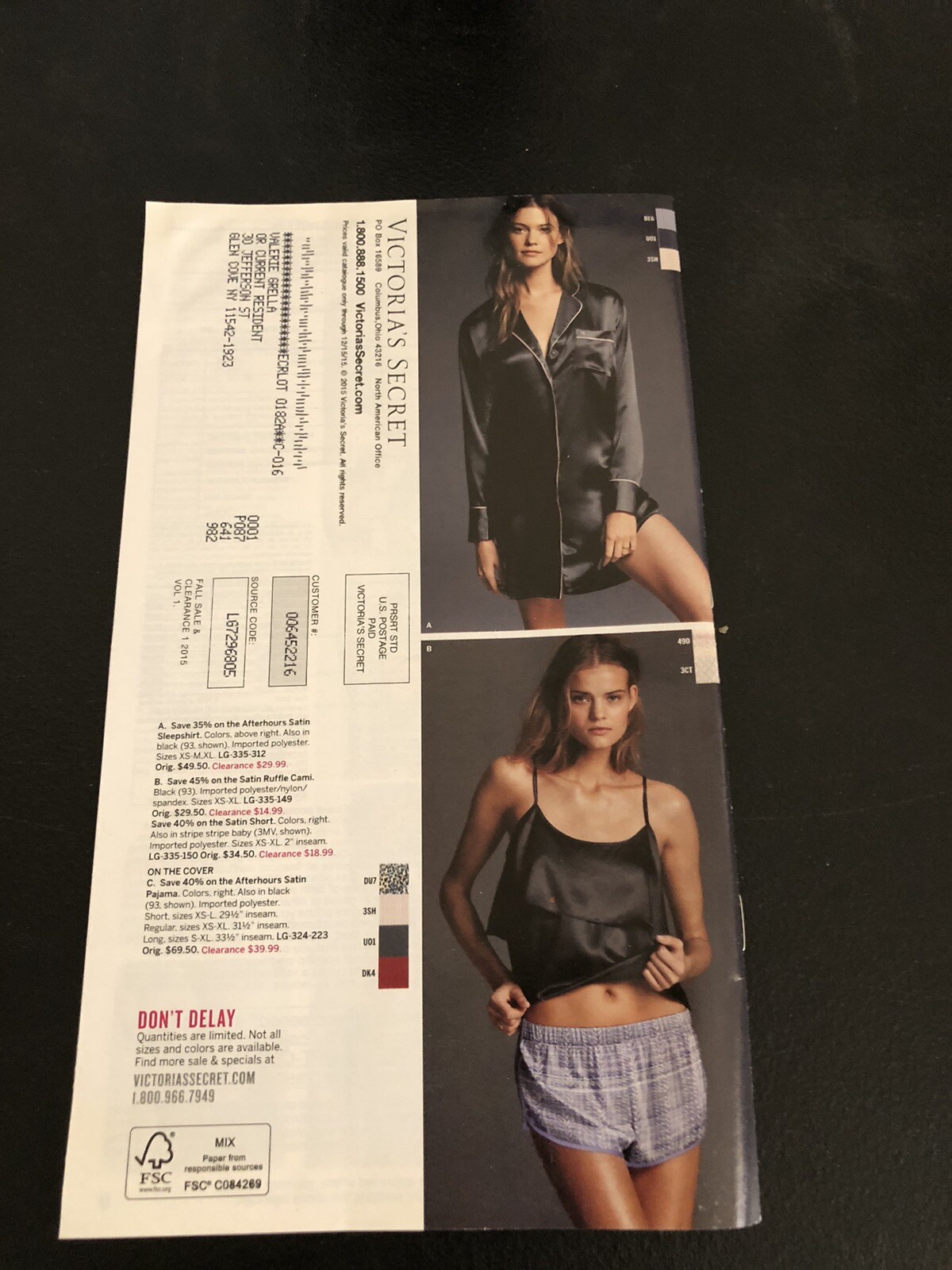 2015 Victorias Secret Mailer Catalog – 47 pages