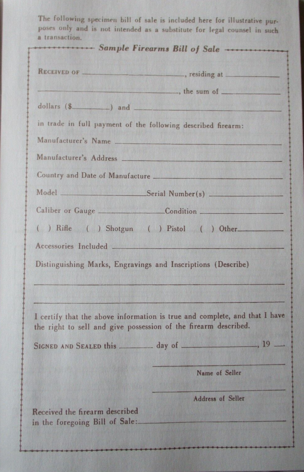Personal Firearms Record Book by PFRB