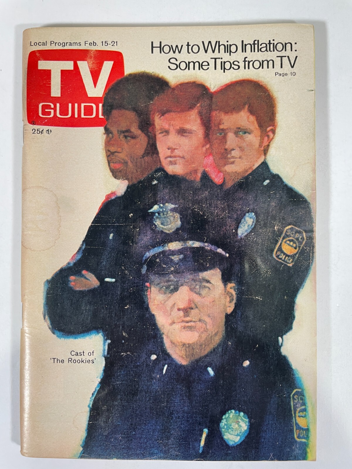 1975 TV GUIDE Cast of The Rookies NY Metro Edition
