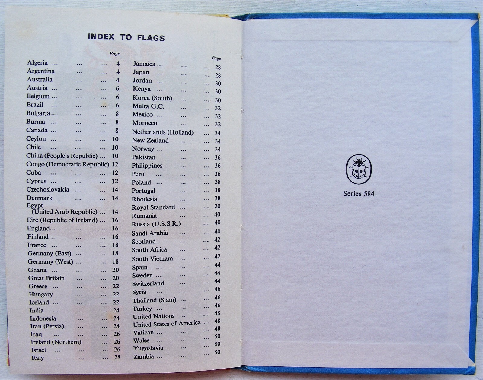 Vintage Ladybird Book – Flags – Recognition Series 584 – Good/VGC +FREE COVER+
