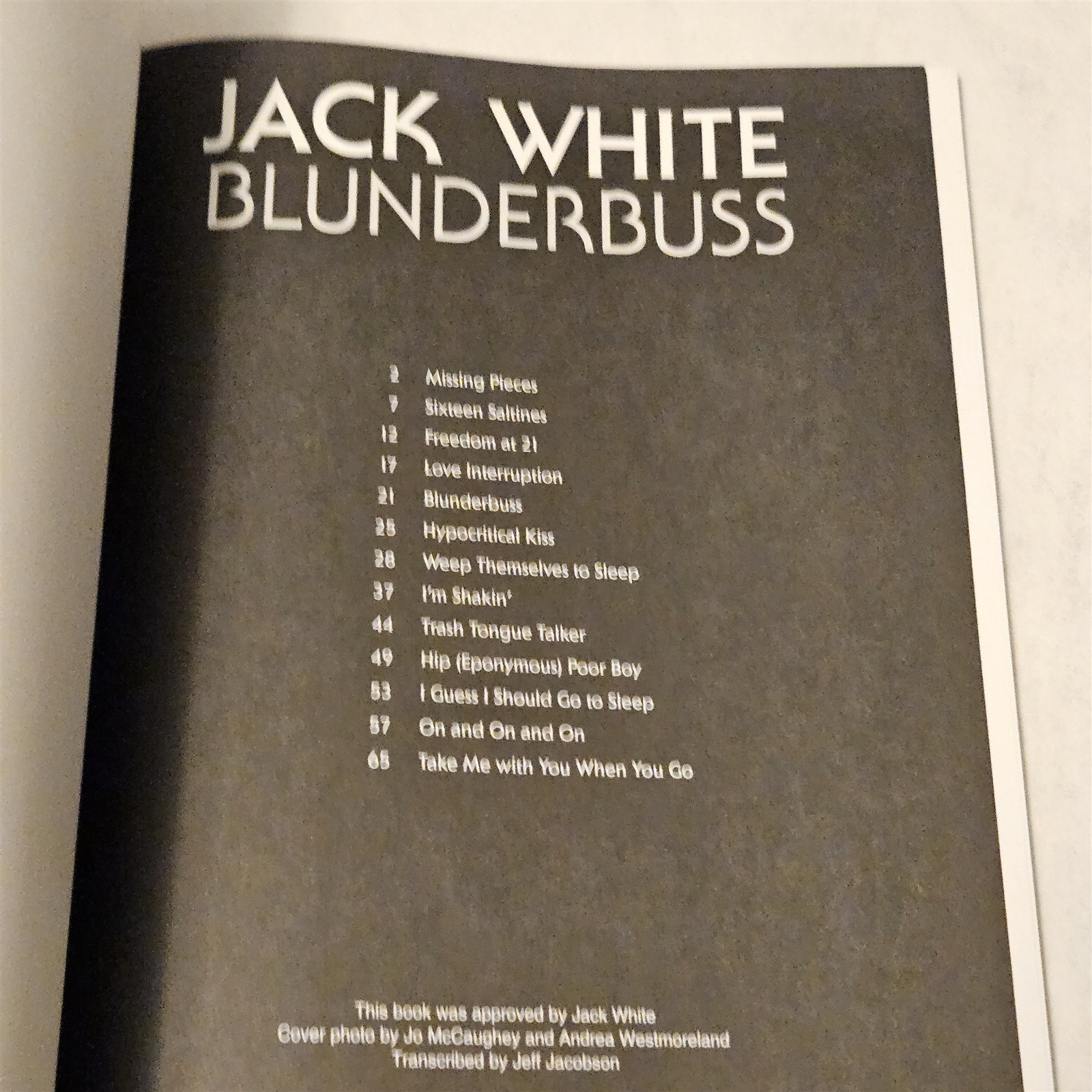 Jack White – Blunderbuss Songbook 2012 Guitar / Vocal Play It Like It Is Guitar