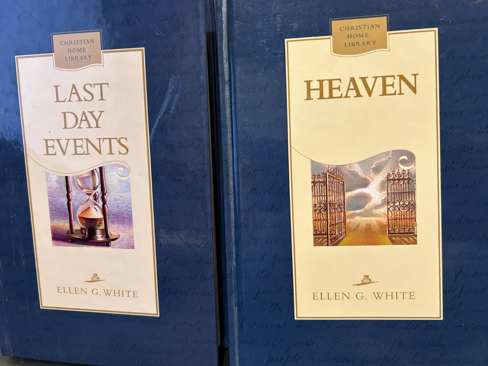 «Last Day Events » & «Heaven» both new blue hardcover books by Ellen G White