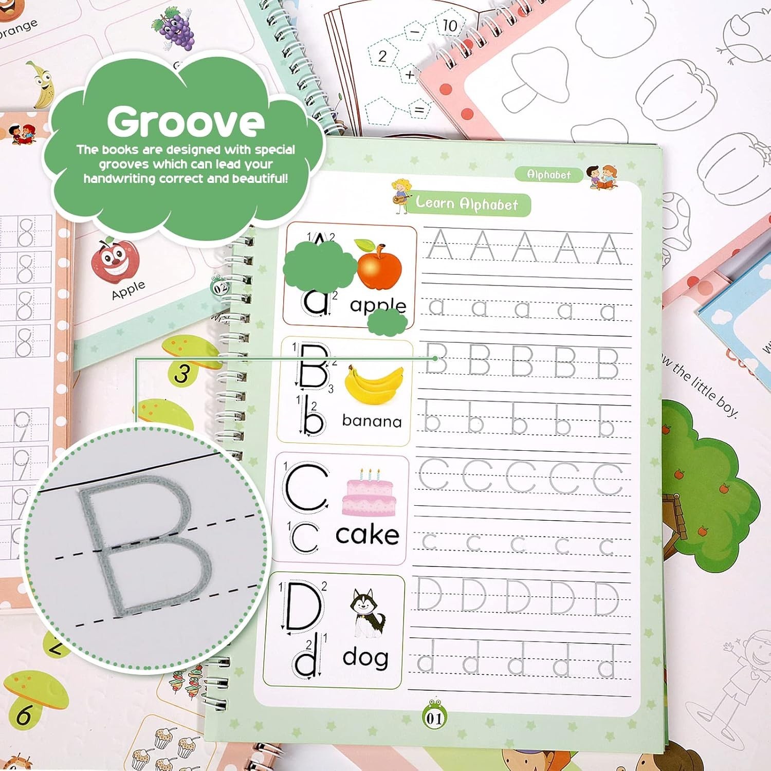 Children’s Reusable Writing Practice Copybooks – Featuring Magic Ink & Templates
