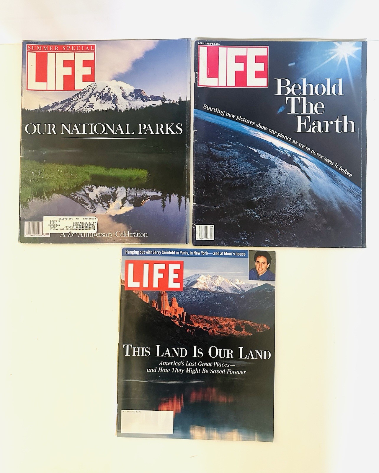 Lot Of 3 LIFE Mags Vtg 1990s Specials: This Land, Nat’l Parks, Behold the Earth