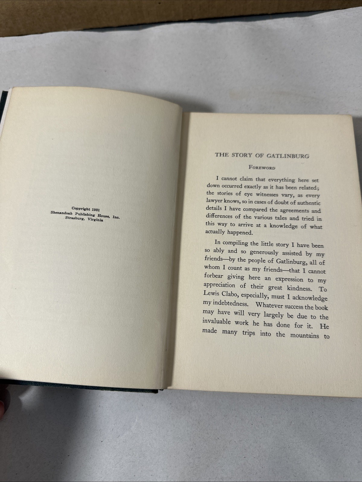 The Story of Gatlinburg by Greve 1931 First Edition Local History Book Map RARE