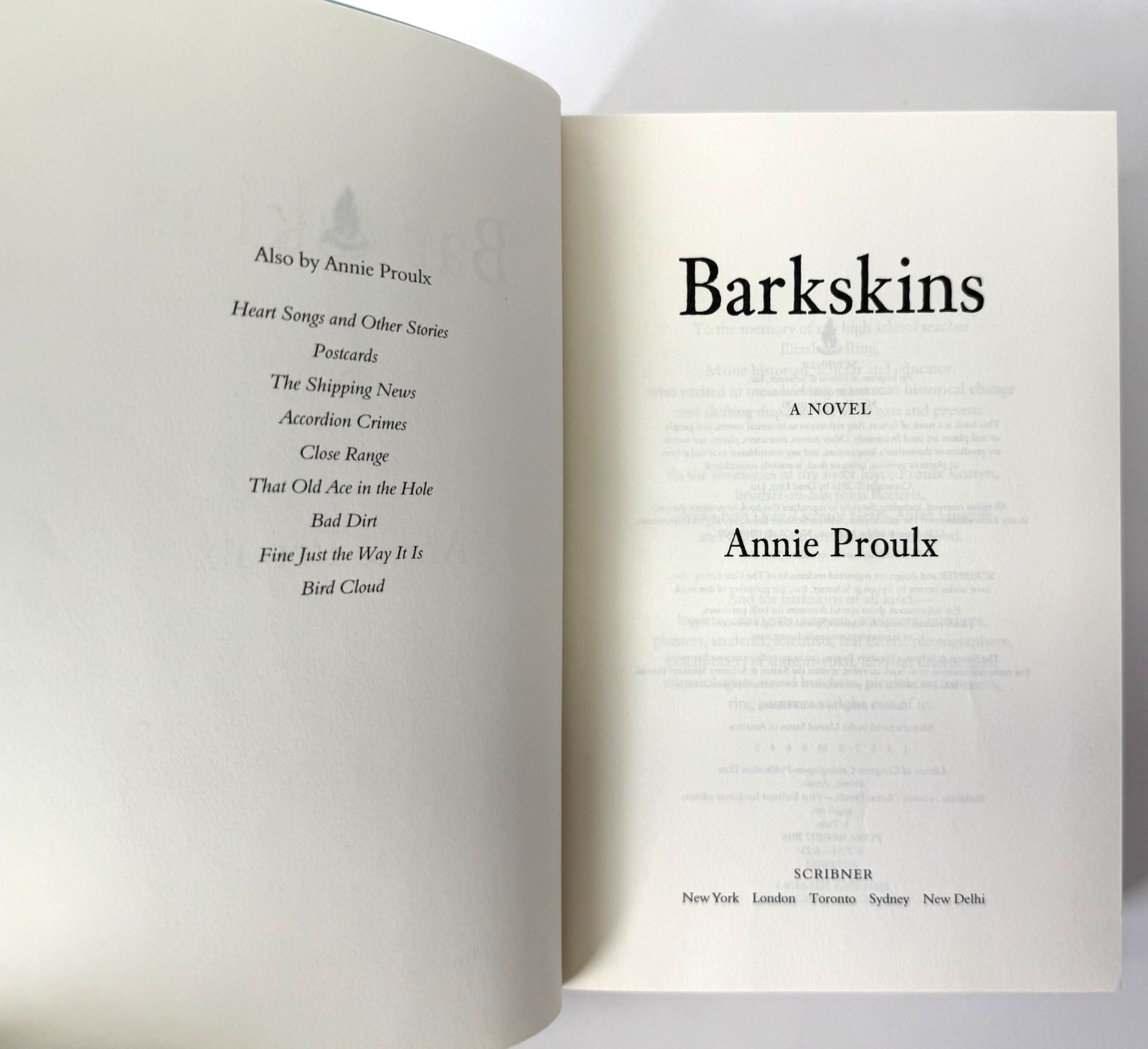 Barkskins SIGNED by Annie Proulx 2016 1st ed 1st printing in Mylar, Fine