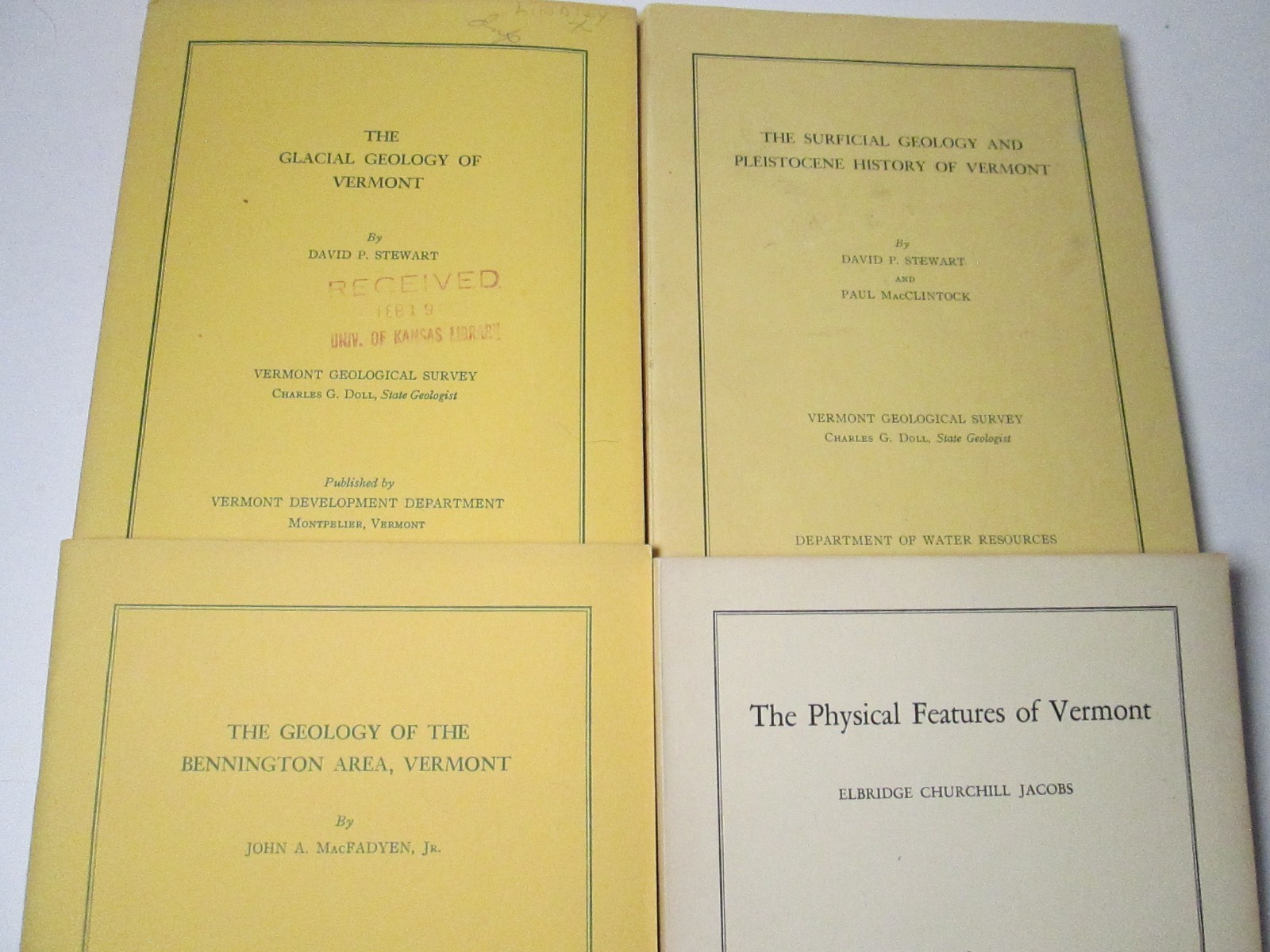 VERMONT Connecticut Geology Geological Survey Book Lot Maps Glacial Mountains VT