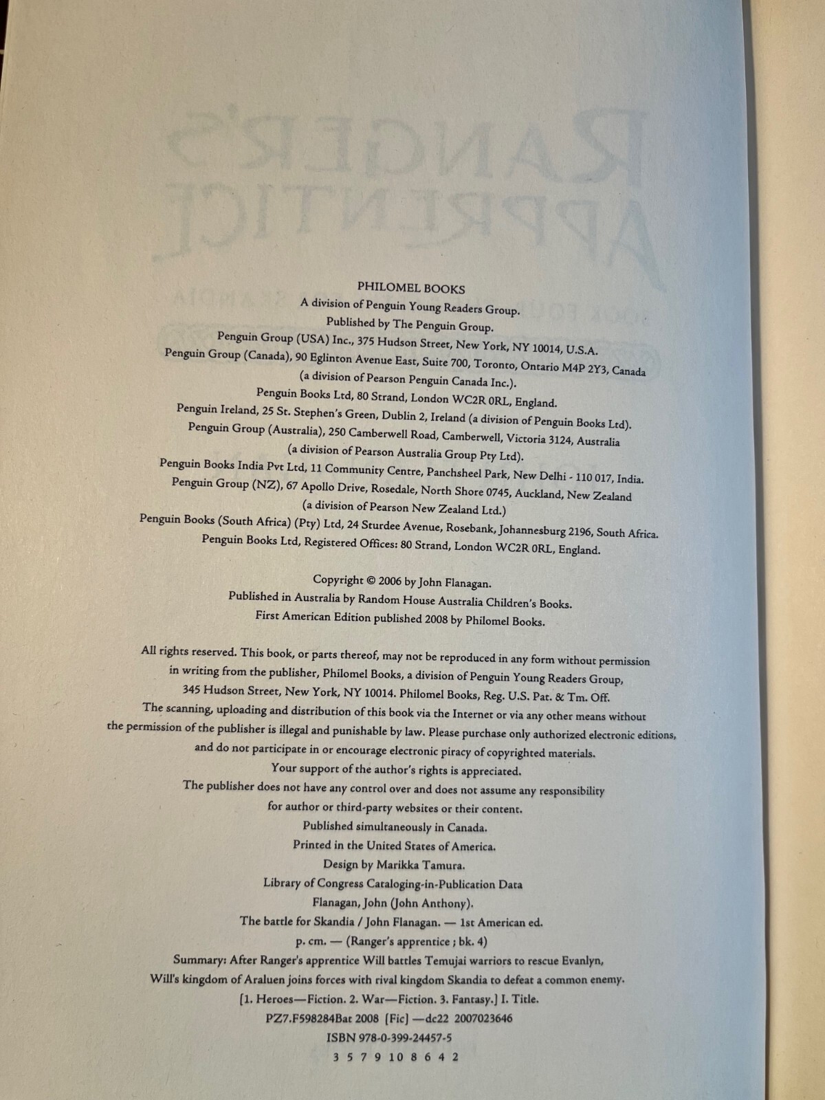 RANGERS APPRENTICE Series by John Flanagan, First Edition Hardcover Lot with DJs