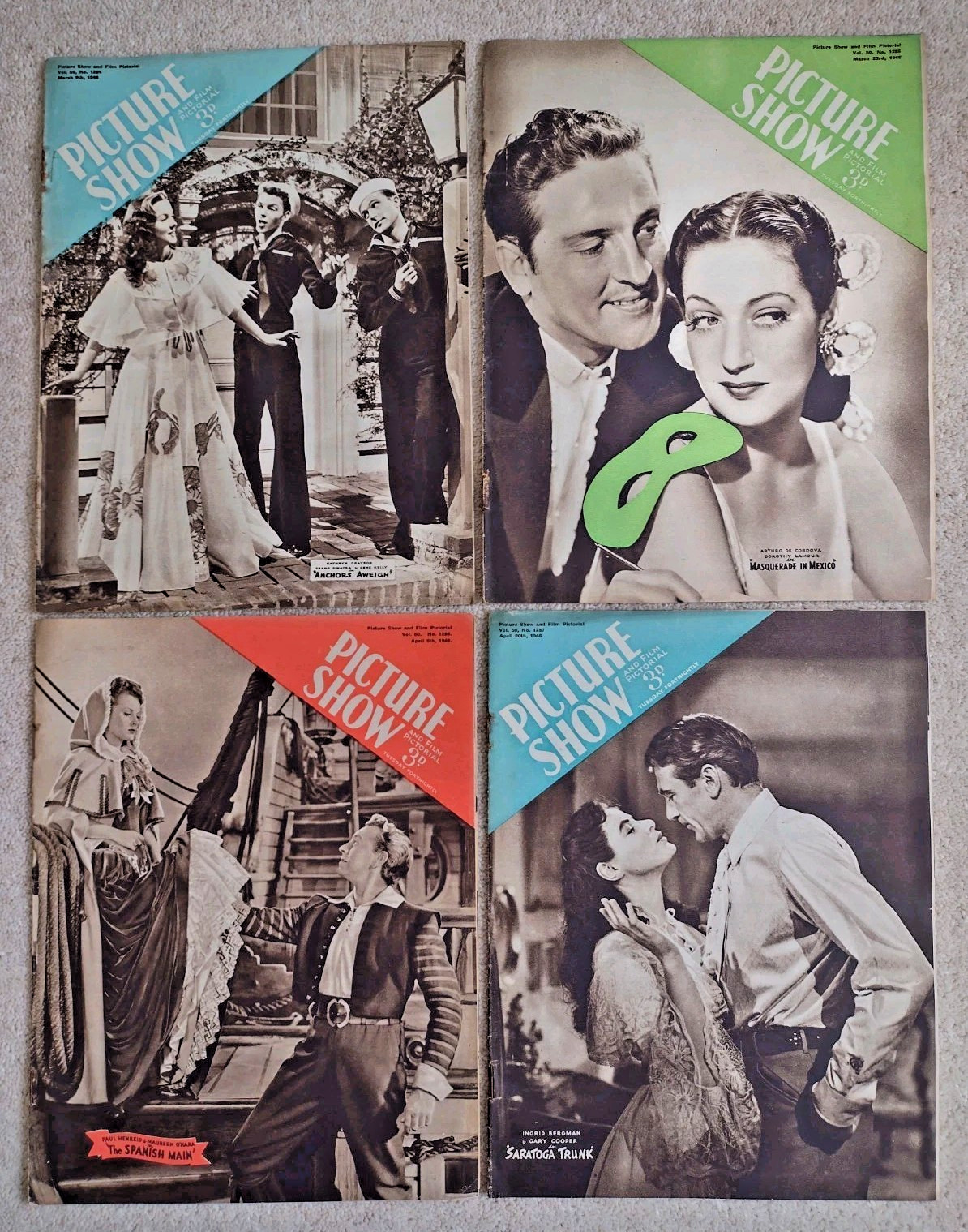 Picture Show magazine x11 1946 issues Garland Sinatra Bergman Cooper +++