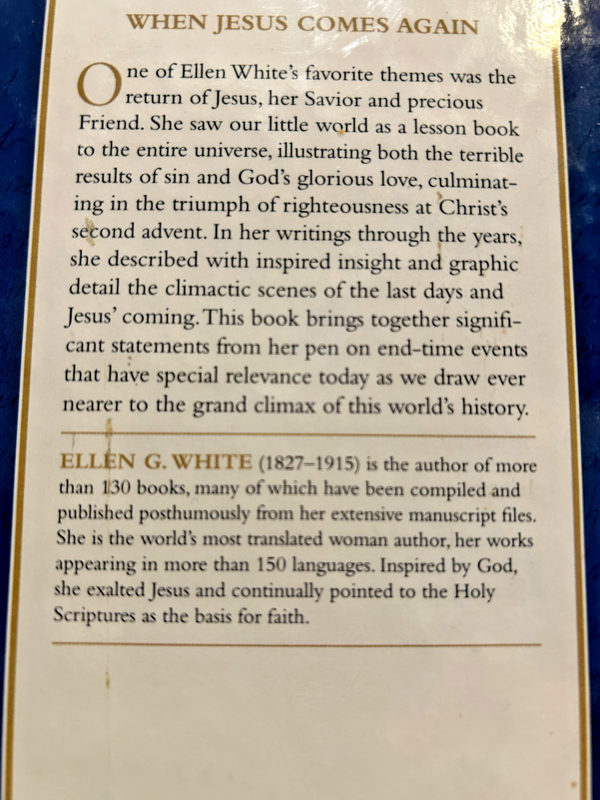 «Last Day Events » & «Heaven» both new blue hardcover books by Ellen G White