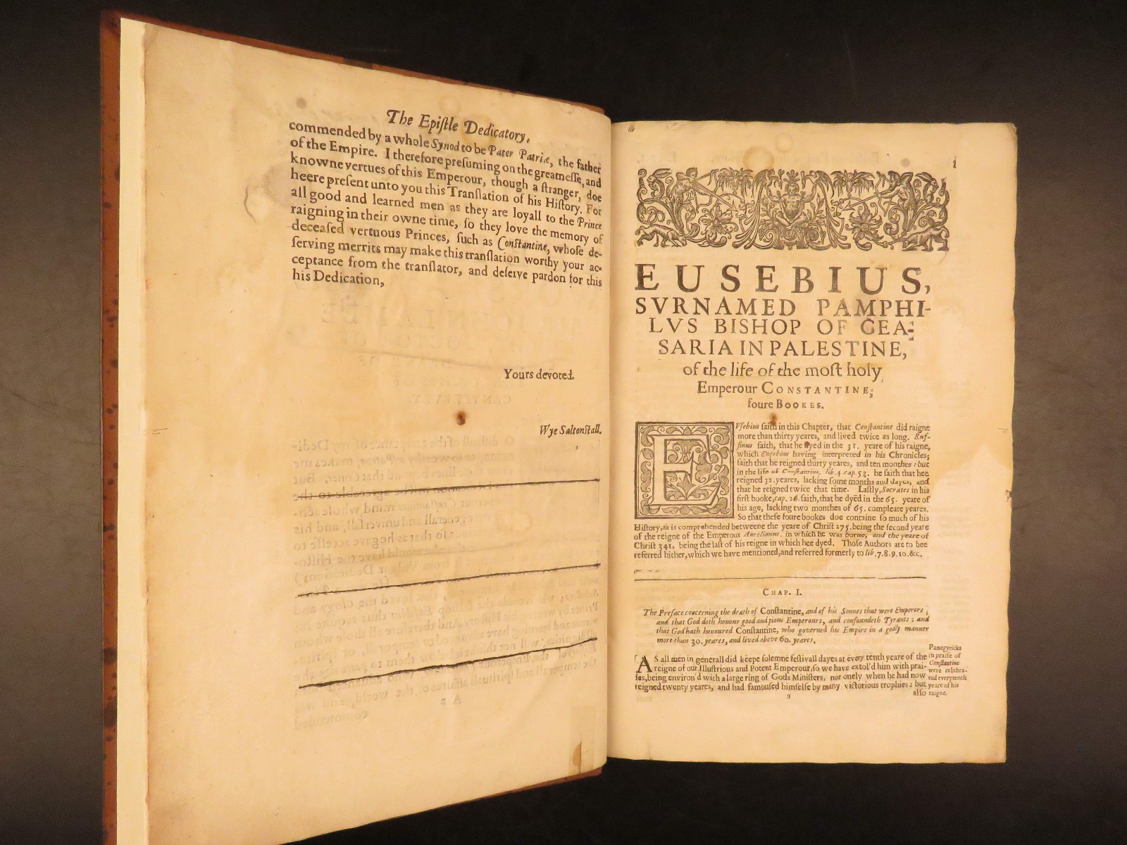 1637 – Life of Constantine – Eusebius | First English Edition, Beautiful Binding