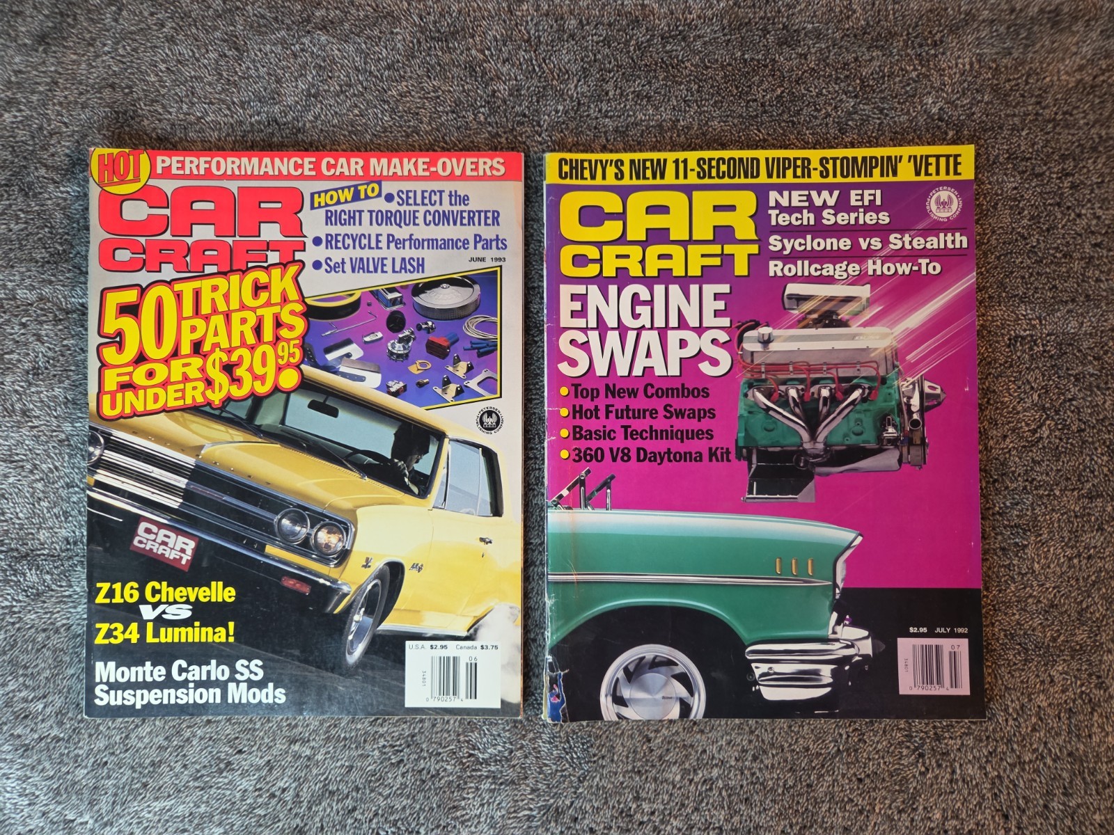 Vintage Car Craft Magazine Lot 1990’s 12 Volumes Hot Rods, Dragster Race Cars