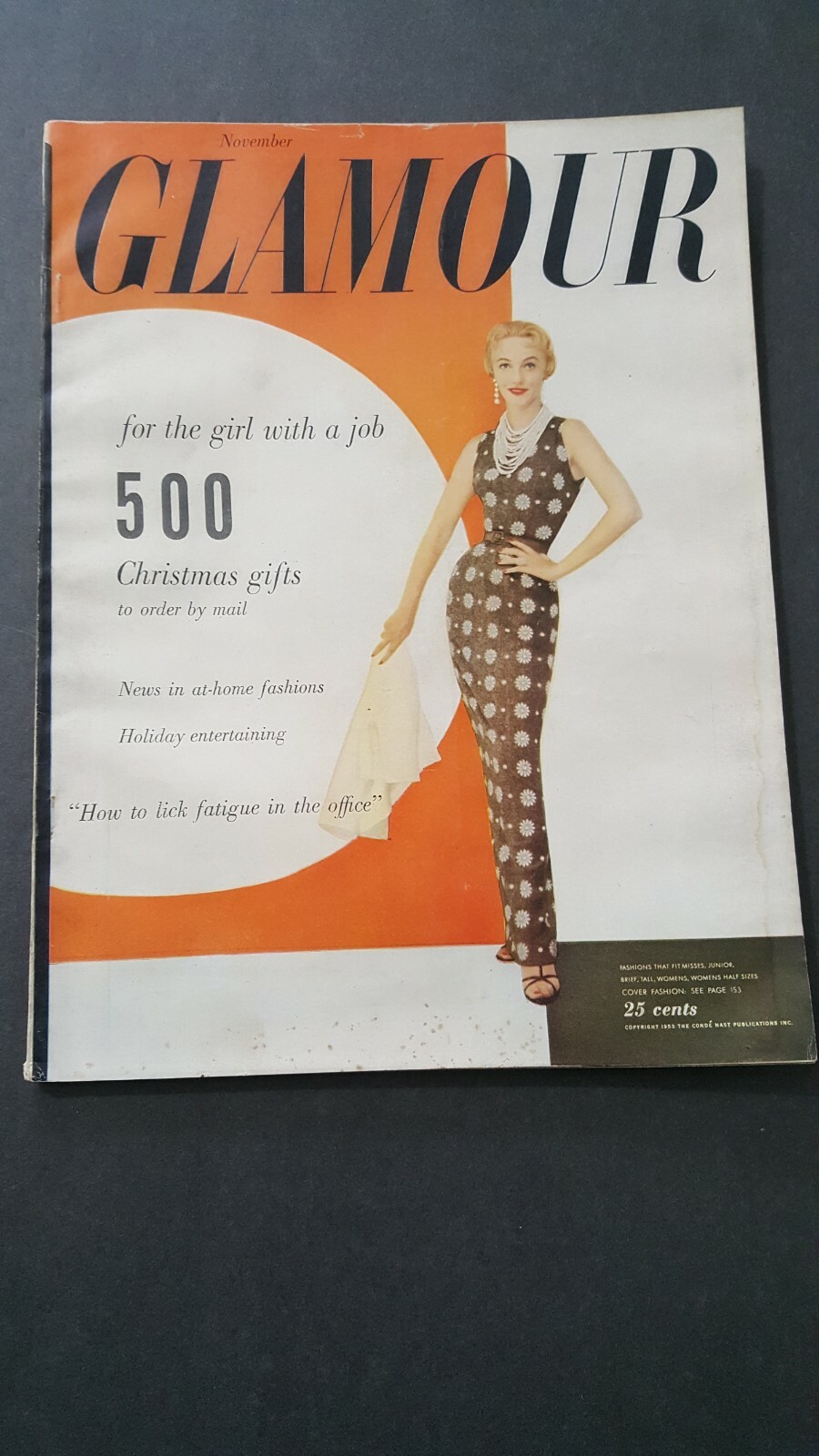 VTG1953 November GLAMOUR Magazine for girl with Job 174 Pages