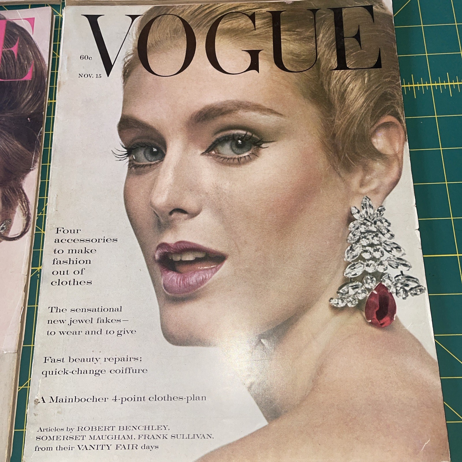 4 vintage Vogue Magazine lot 1960 1960s Fashion Sept Nov July Dec PERFECT