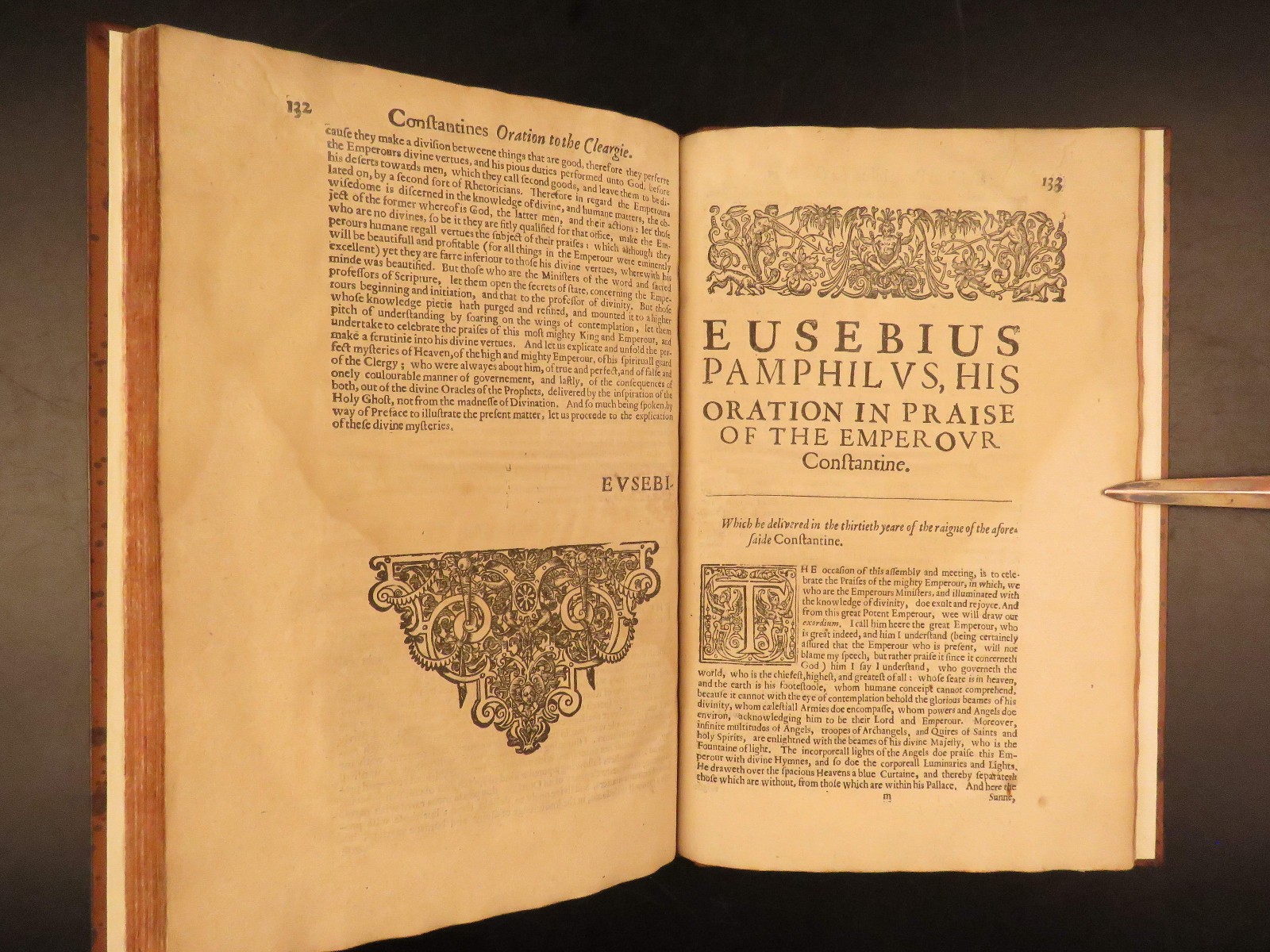 1637 – Life of Constantine – Eusebius | First English Edition, Beautiful Binding
