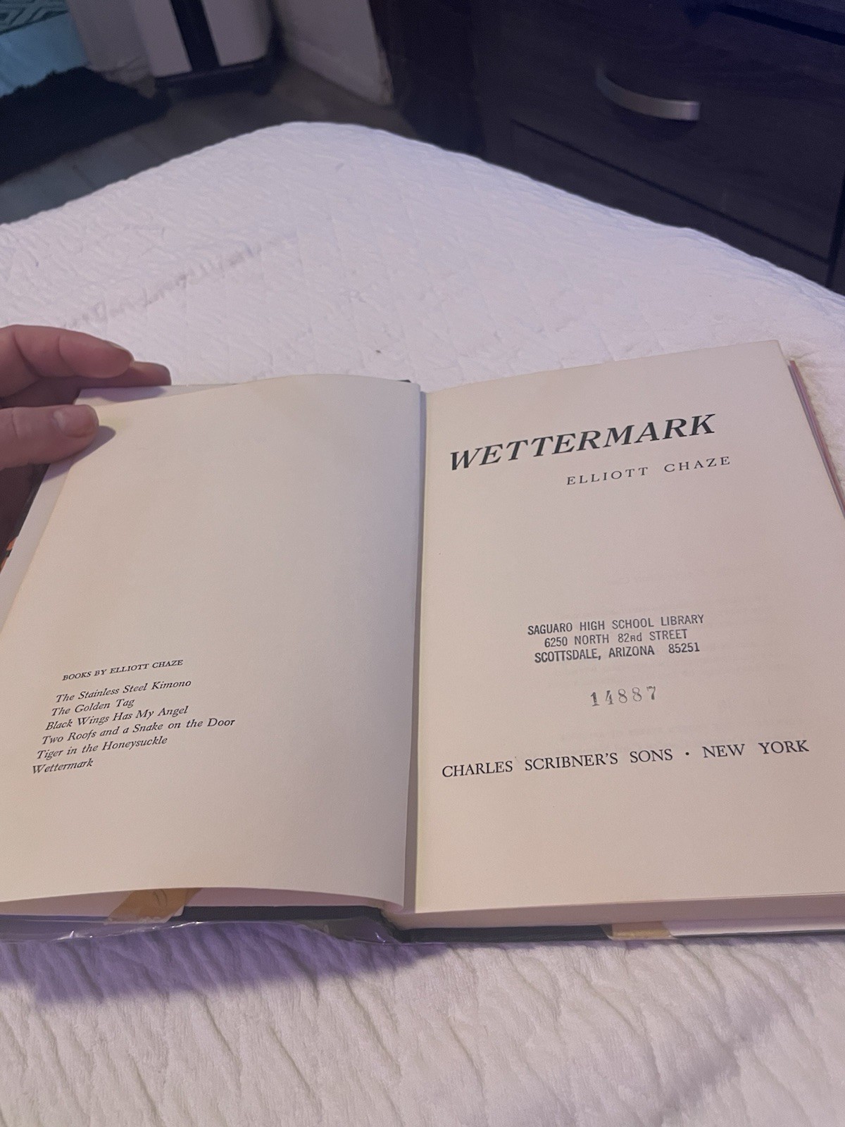 Vintage 1st print 1st edition 1969 Wettermark by Elliott Chaze Hardcover DJ