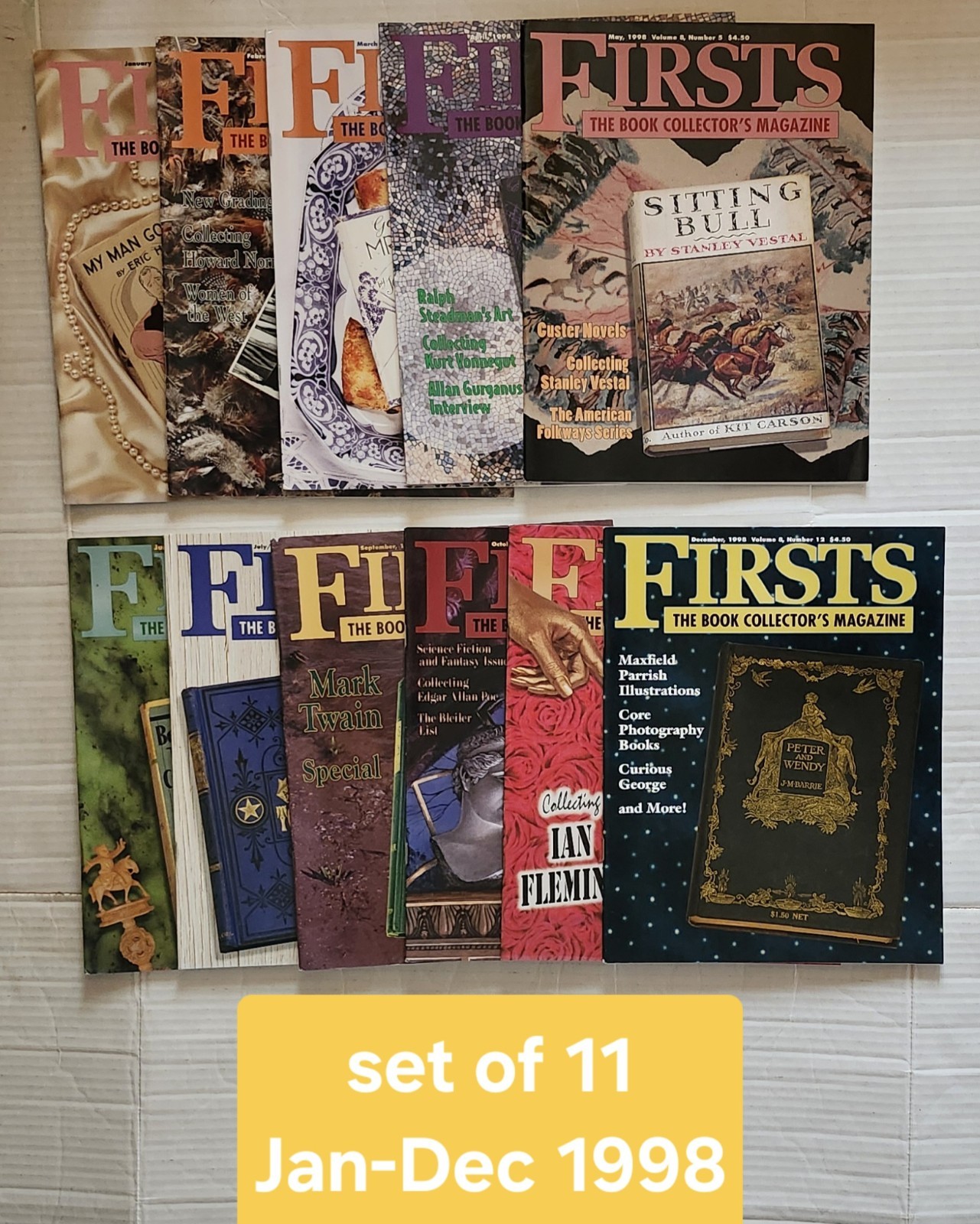 Firsts The Book Collector’s Magazine Jan-Dec 1998 Complete Set Of 11 Vintage
