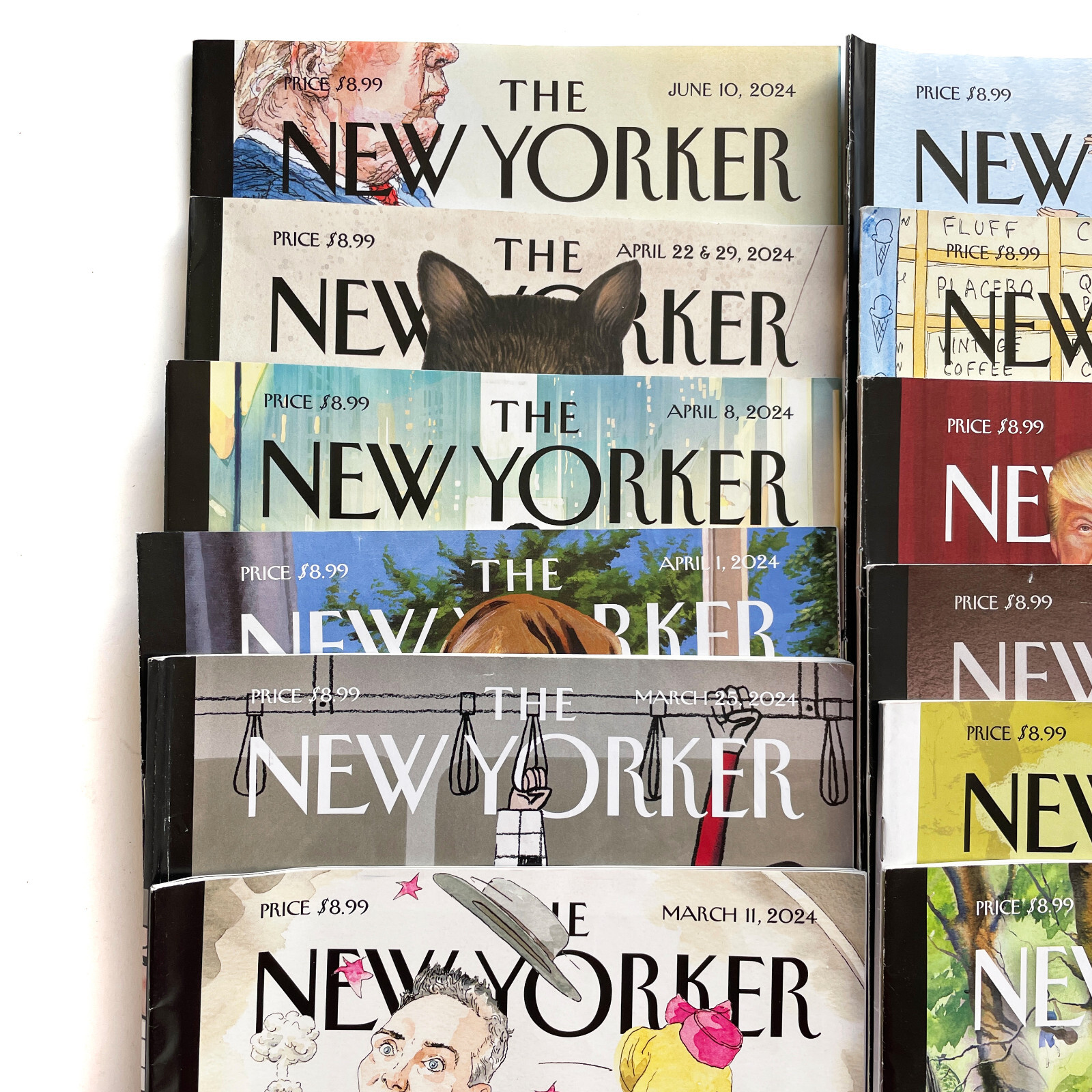 12 2024 New Yorker Magazine Issues • No Subscription Labels