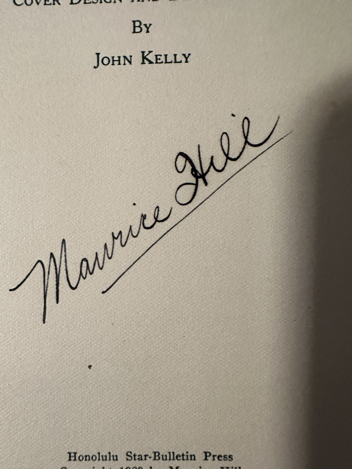 Golden Shower Maurice Hill SIGNED 1929 Hawaii Honolulu Star Bulletin John Kelly