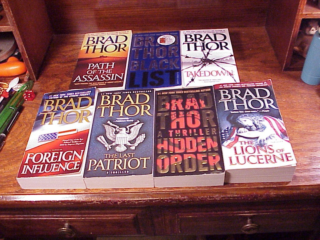 Lot of 7 Paperback Books by Brad Thor, PB, Take Down, Black List, Hidden Order