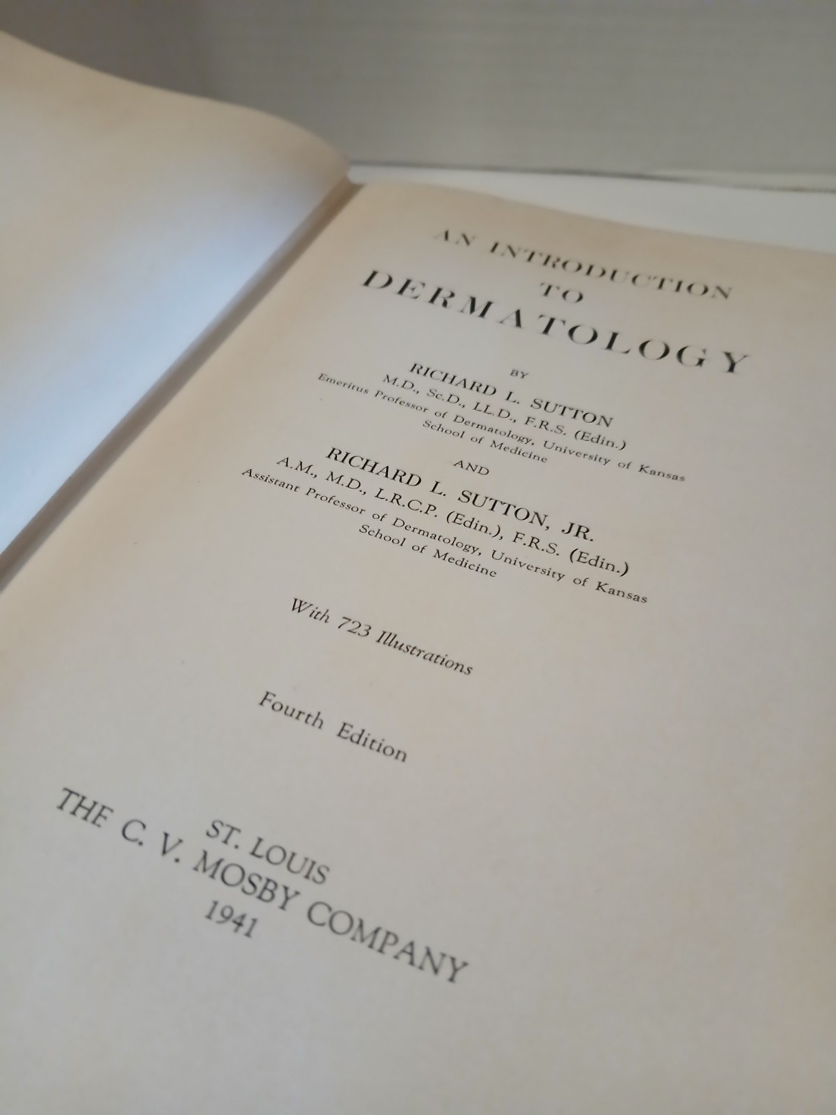 Introduction To Dermatology 1944 Sutton And Sutton 4th Edition Medical Vtg