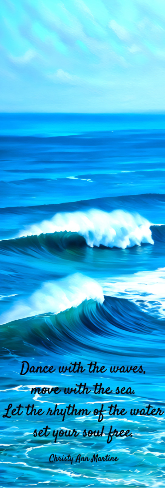 Ocean Waves Bookmark handmade page saver gift for readers teachers book club